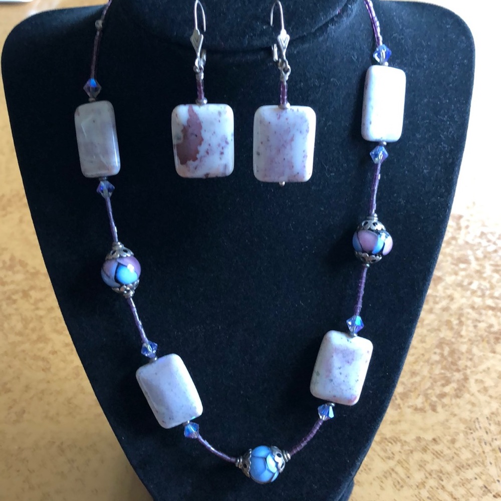 Ocean Jasper - Handcrafted Necklace and Earrings Set